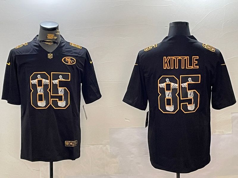 Men San Francisco 49ers 85 Kittle Black Fashion 2024 Nike Limited NFL Jersey style 3